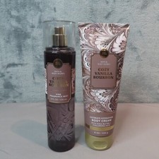 Bath Body Works COZY VANILLA BOURBON FFM Mist Cream Lotion Set 2 New BBW CVB