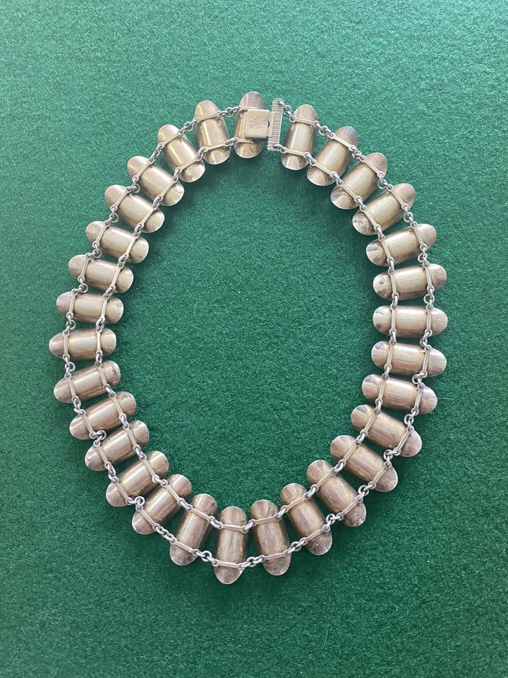 Collar Gargantilla Icónico Blanco David Andersen 925S Esmalte Esterlina Ovalos Foto 4 de 4