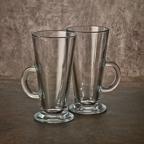 260ml Set of 2 Clear Glass Tall Mugs for Hot Chocolate, Coffee, Tea and Lattes - Picture 5 of 7