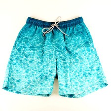 Kirkland Signature Men's Swim Shorts Trunks, Large, Teal Ocean Waves