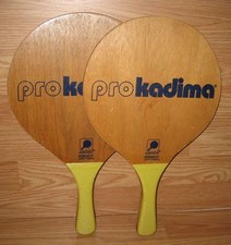 SportDesign Prokadima Wooden Beach Yellow Handle Paddleball Paddles  READ 