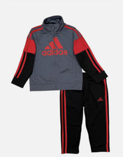 ADIDAS KIDS 2 PIECE SET JACKET AND PANTS  GREY/RED/BLACK, 3 T NWT