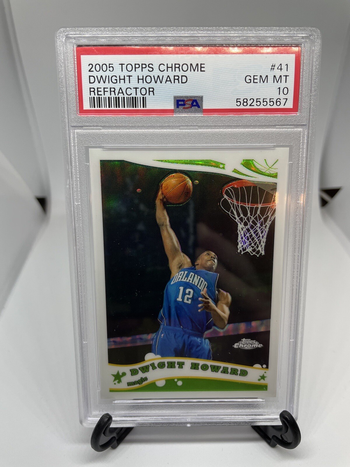 2005 Topps Chrome Refractor Dwight Howard PSA 10 Gem Mint /999 Just Graded