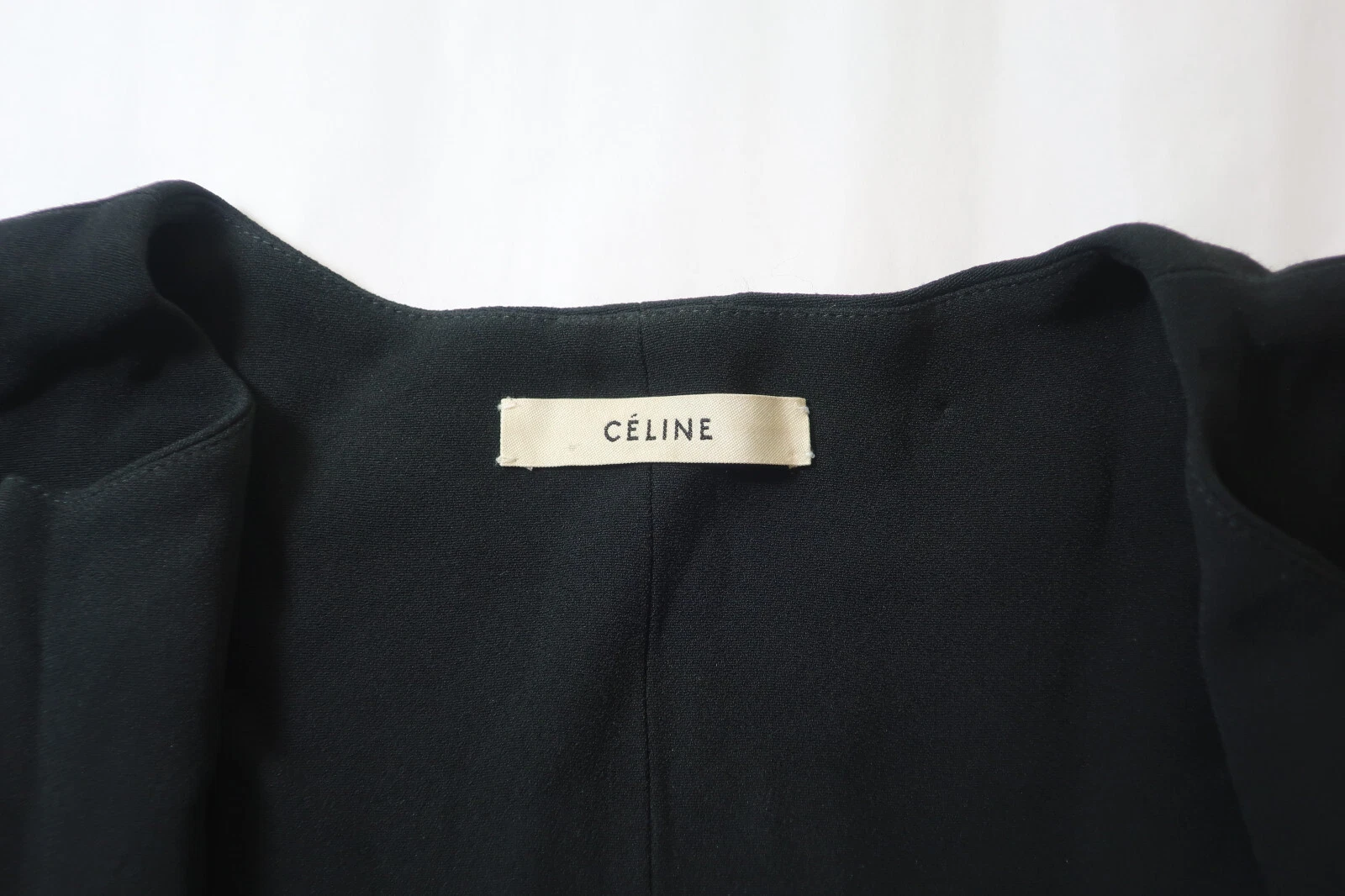 Mini abito CELINE Modele Depose nero viscosa con cerniera XS piccolo 34 taglia 0 2 4