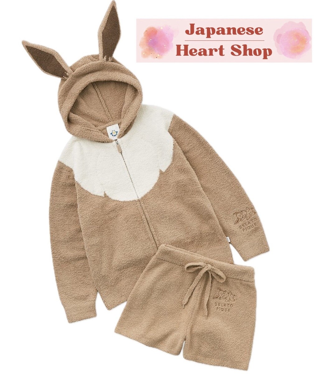 GELATO PIQUE Pokemon Sleep Eevee Hoodie & Shorts Set Women's