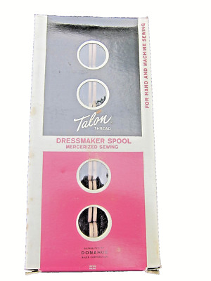 NOS Mercerized Black sz 40 Talon Dressmaker Sewing Thread Spools~One dozen