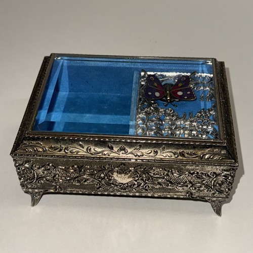 VINTAGE SMALTO FARFALLA AUTOMATICO MUSIC BOX PORTAGIOIE. - Foto 2 di 14