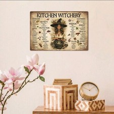 A4 Kitchen Witchery Metal Tin Sign Poster For Witch -