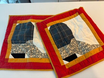 Two Patch Magic ''Boots '' Quilted Shams/Toss Covers 16x16