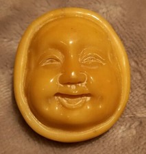 Signed & Carved Oriental Face/ Head Tagua Nut Netsuke 4cm x 3.5cm