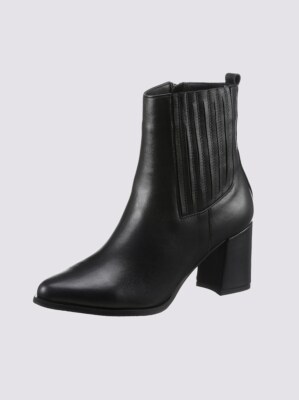 Leder Stiefelette schwarz 41 Damen HEINE Nappaleder Stretch UVP: 119  9.8127