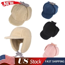 Kids Winter Hat Fur Aviator Windproof Thermal Russian Ushanka Warm with Ear Flap