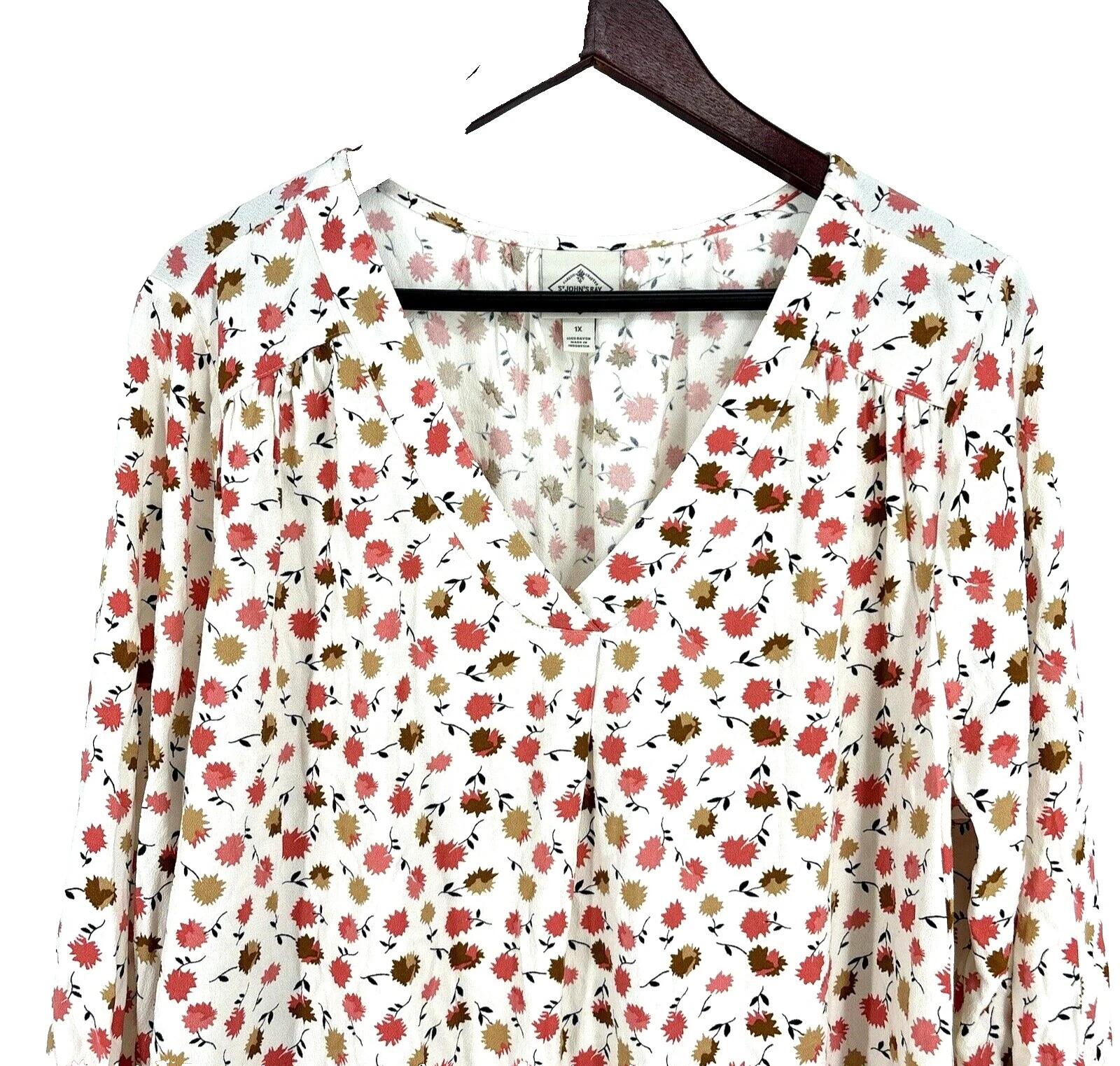 St. John's Bay top de algodón de flores para Mujeres