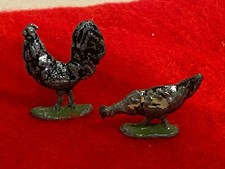 Vintage Lead Chicken Figures Farm Zoo ae-49