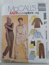 McCall's 3856 EASY Lounge Tops Pants Cami Shorts Misses Sizes XS-M New Uncut
