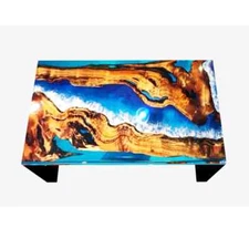 Epoxy Table Top | Resin River Dining Table | Natural Wood Coffee Table