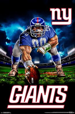 New York Giants FEROCIOUS FOOTBALL NFL Football Theme Art 22x34 Wall POSTER