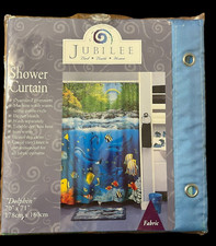Jubilee Dolphin Fabric Shower Curtain Fish Water Rainbow Aquatic 70"x 71" New