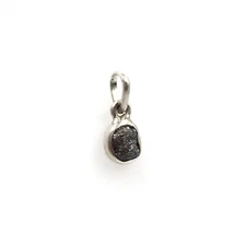 Raw Diamond 925 Silver Jewellery 1.9cm Charm Pendant 1.95ct Diamond Druze Crystal