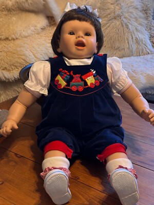Vintage 1994 Diana Collection Euro Girl Baby Doll 24'' Brown Hair & Eyes 