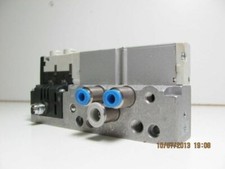FESTO ( 533343 J, B202, VMPA1-M1H-E-M7-PI, 533380 A502) SOLENOID VALVE W/BLOCK