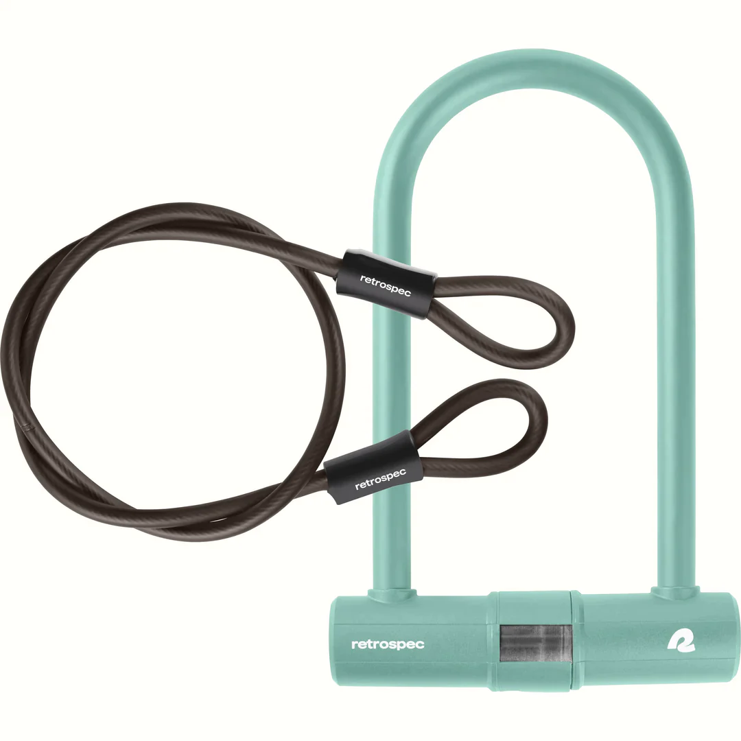Retrospec Lookout Lucchetto A U Per Bici Con Cavo – Acciaio Temprato 14mm, Chiavi Incluse, Sicurezza Antifurto (Osso Opaco)