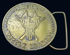 American Muzzle Loaders Guns Firearms Vintage Belt Buckle