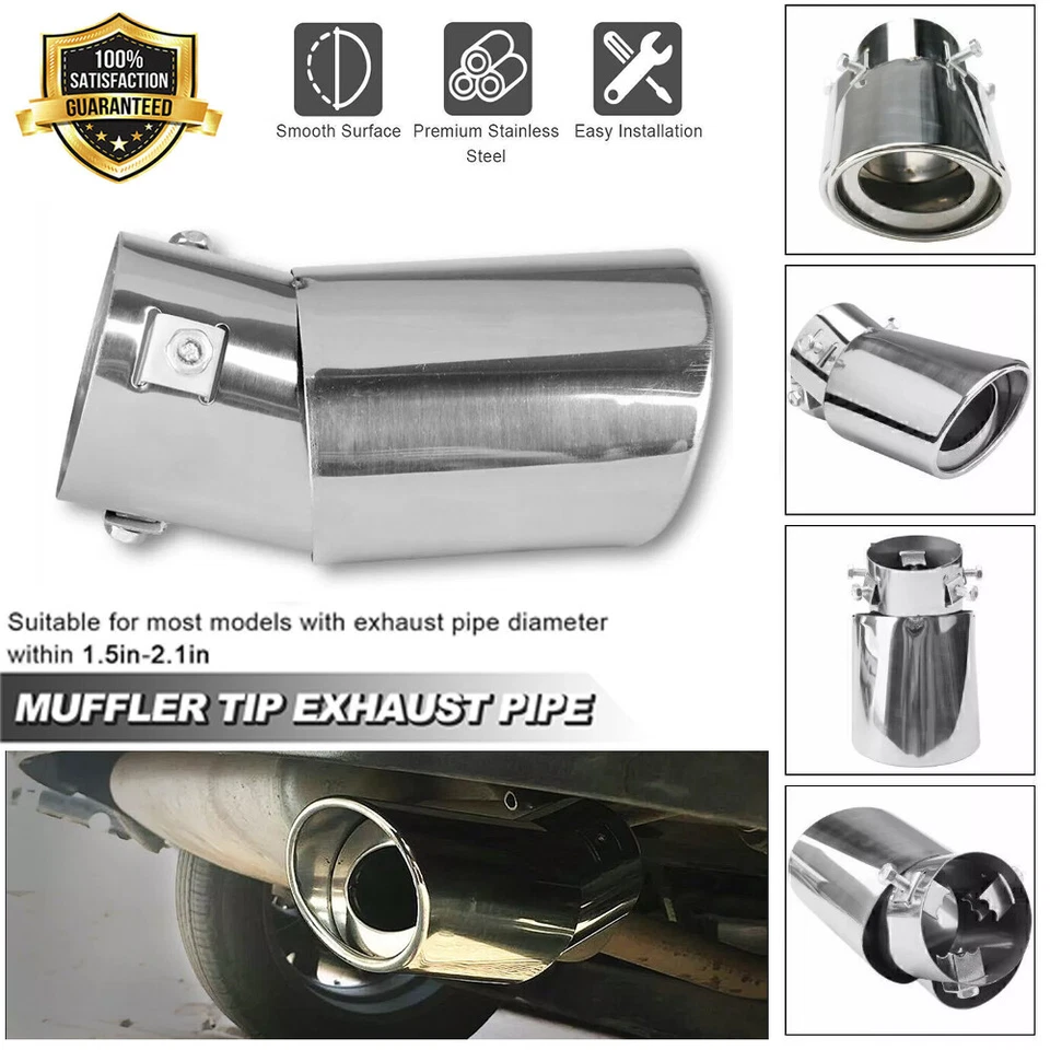 For Nissan Sentra 1x Exhaust Pipe Tip Rear Tail Throat Muffler Stainless Steel - Imagem 3 de 4