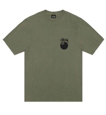 Stussy 8 Ball Pigment Dyed Olive T-Shirt Large Brand New Stussy 8 Ball Pigment Dyed Olive T-Shirt Large Brand New