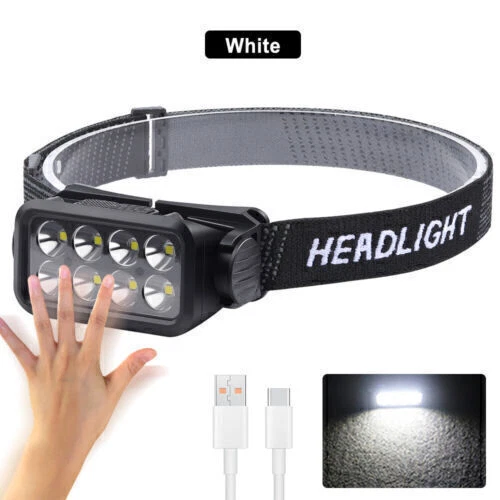 Super Bright COB LED Sensor Headlight USB Rechargeable Waterproof Headlight - Bild 18 von 19