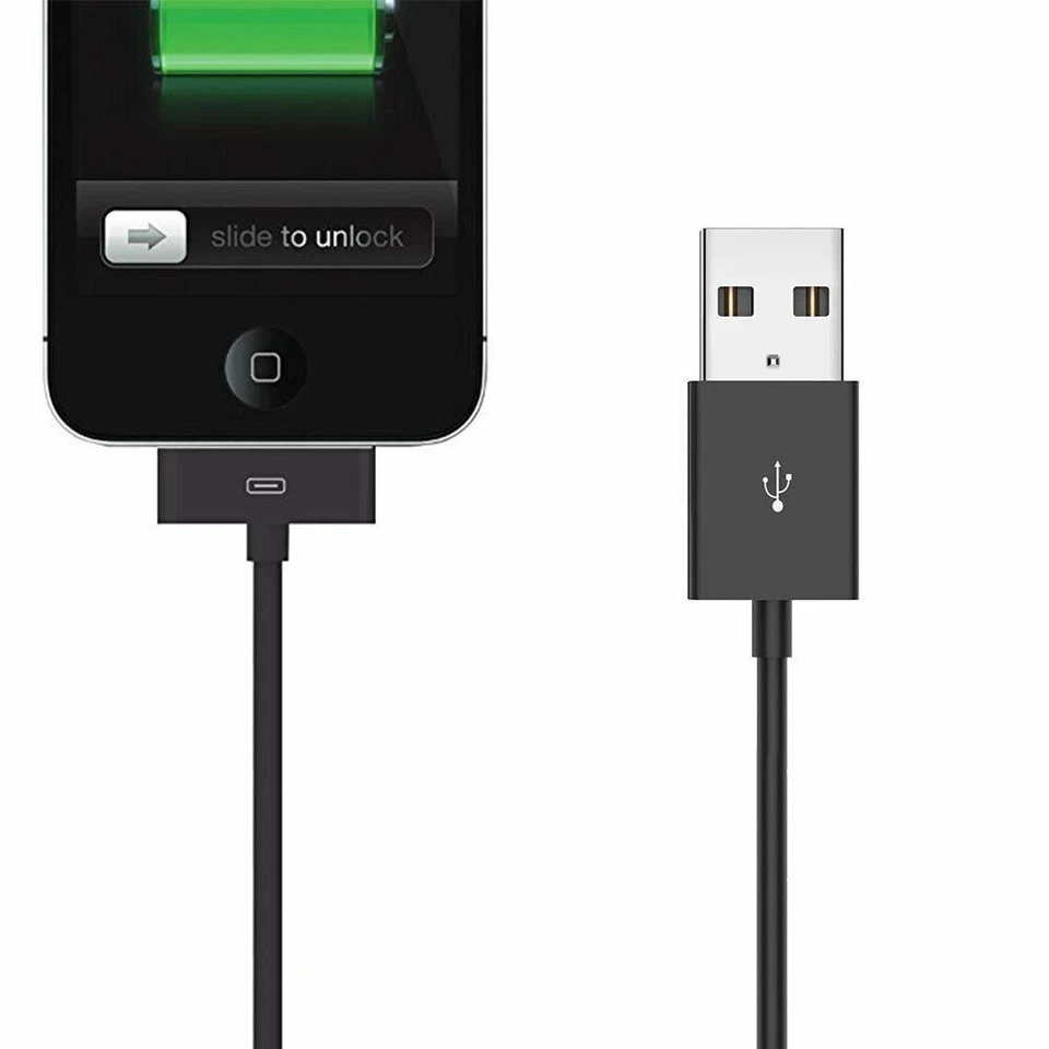 USB Data Sync Charger Cable Wire Lead Apple iPhone 4 4g 4s iPAD 1 30 Pin connect - Image 4 of 4