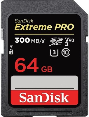 SanDisk Extreme PRO SDHC UHS-II Speicherkarte V90 64 GB (300 MB/s)
