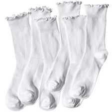 Ruffle Socks for Women Frilly Crew Casual Breathable Cotton Cute 6 Pairs