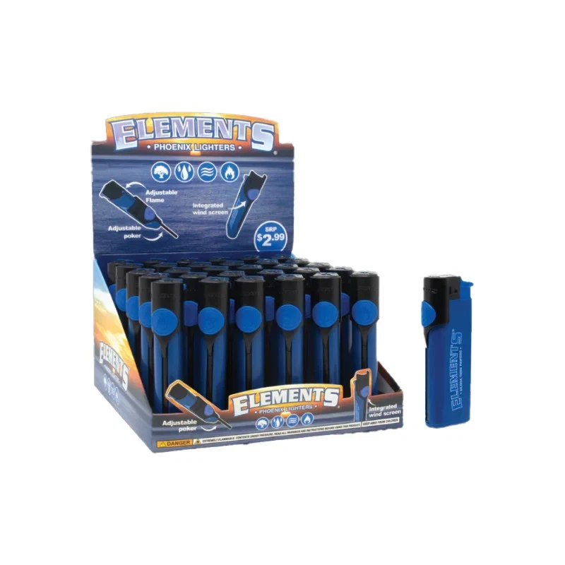 RAW Elements Phoenix Refillable Lighter Black with Builtin Poker Stick & Windshield