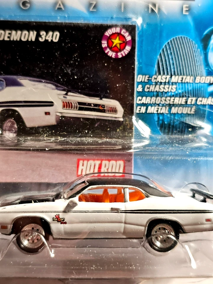 Johnny Lightning #14 HOT Rod 1971 DODGE DEMON 340 White Black Top Red Interior - Image 4 of 4