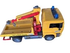 Nice Clean Bruder Day & Night Service Wrecker Tow Truck Yellow Made in Germany!