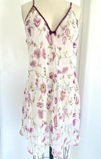 Frederick  s Of Hollywood VTG 90s Chiffon Lace 3XL Sheer Floral Nightgown