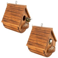 Set of 2 Bird Houses for Outside,Outdoor Bird House Bird Families Bluebird Fi...