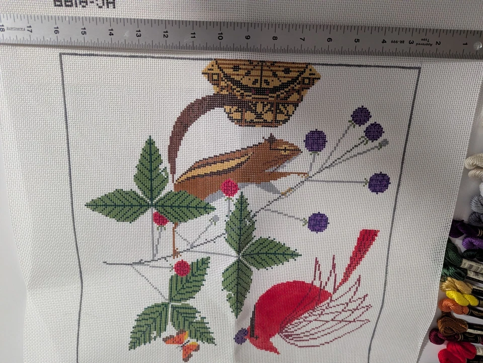 HP Needlepoint 13ct Meredith /CHARLEY HARPER A GOOD WORLD + 23 DMC Floss-HC-A189 - Image 4 of 4