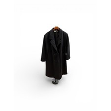 Vintage 1980s Forecaster of Boston Long Black Wool Coat 16 Oversized Plus Size