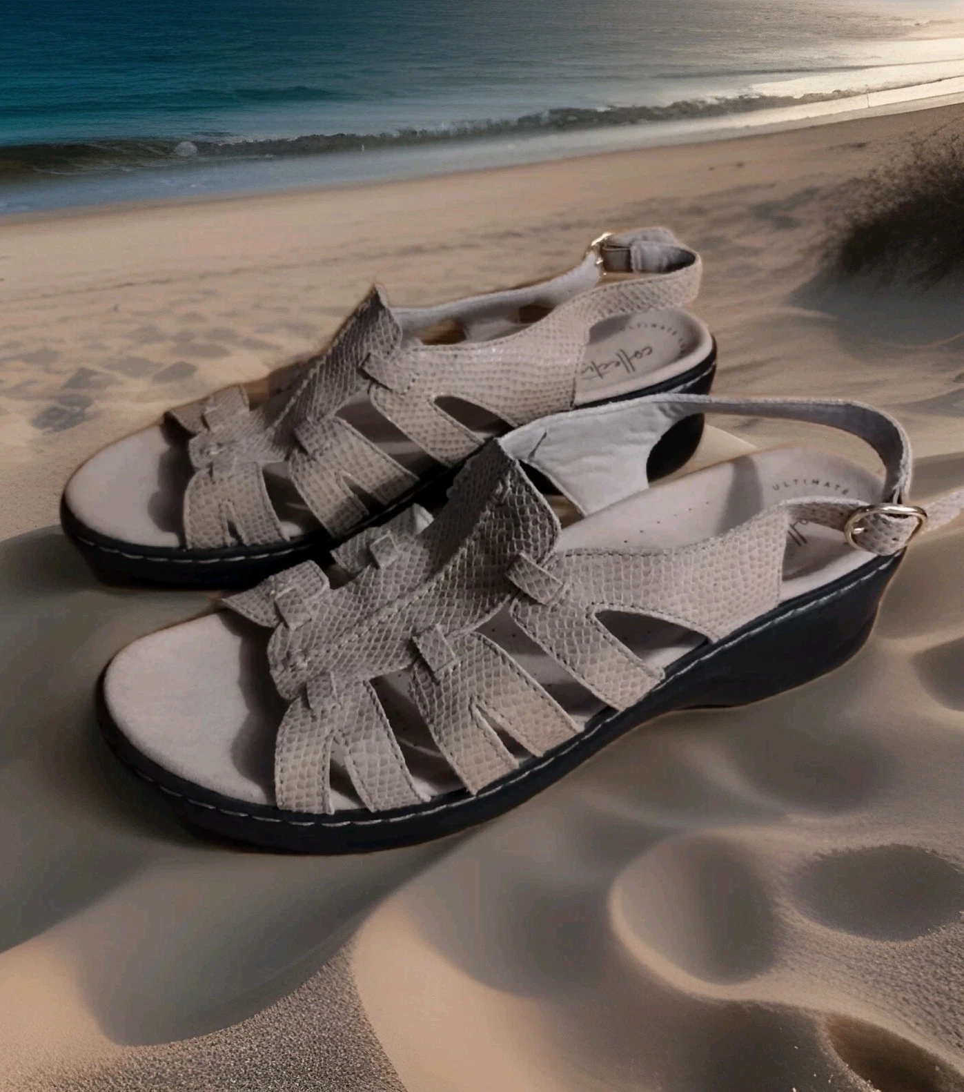 Collezione by Clarks sandali comodi taglia 9 M donna sabbia zibellino ottimi!