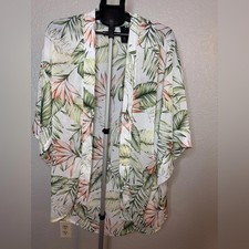 Women's Tropical Print Kimono Style Blouse Size Medium