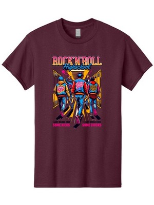 Rock-N-Roll-Highschool Mens Graphic Tee,100% Cotton,Casual Summer Wear