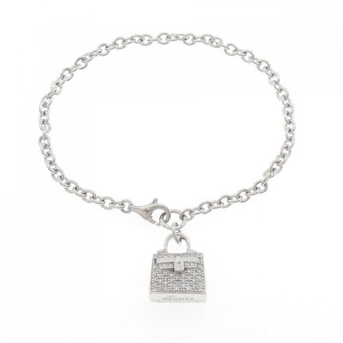 Hermes Amulet Kelly Bracelet | 0.49CT Diamonds | 18K White Gold | Iconic Luxury