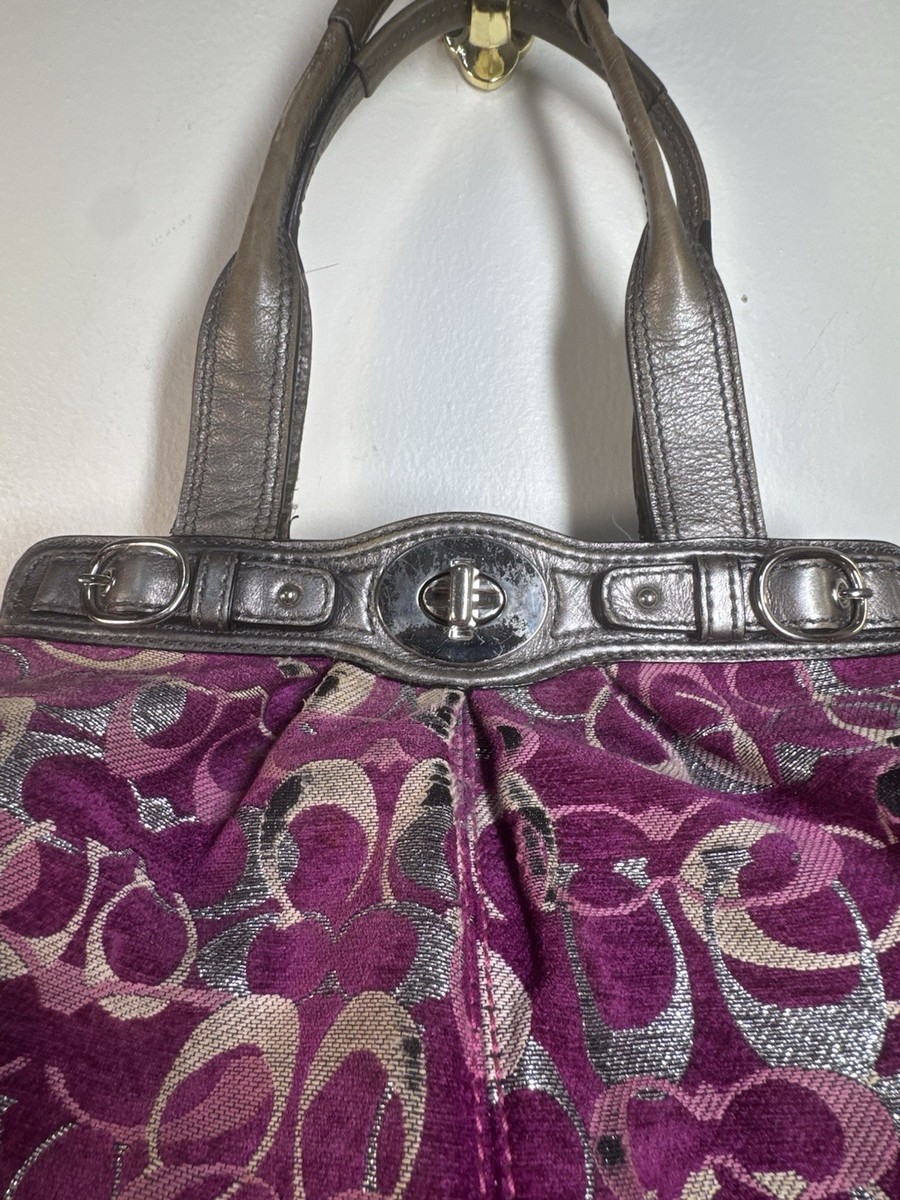 y2k Authentic Coach Mia Optic Signature C Fuchsia Turnlock
