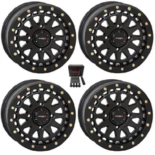 System 3 SB-6 Beadlock 15" Wheels Black (5+2) Sportsman 550 850 1000