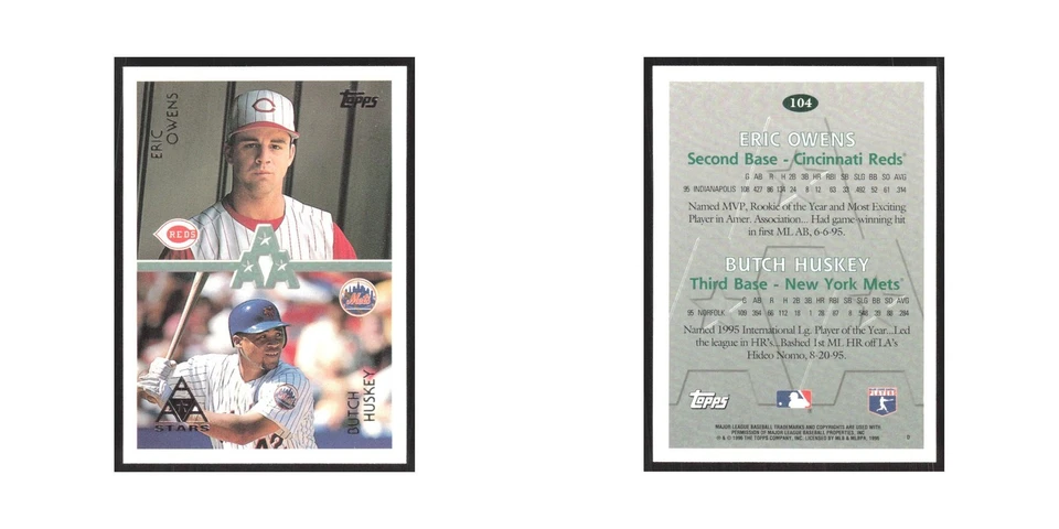 1996 Topps Eric Owens/Butch Huskey #104 - Image 3 of 3