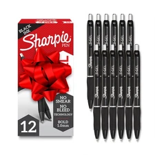 Sharpie S-Gel, Gel Pens, Bold Point (1.0mm), Black Ink, 12 Count - Writing, J...