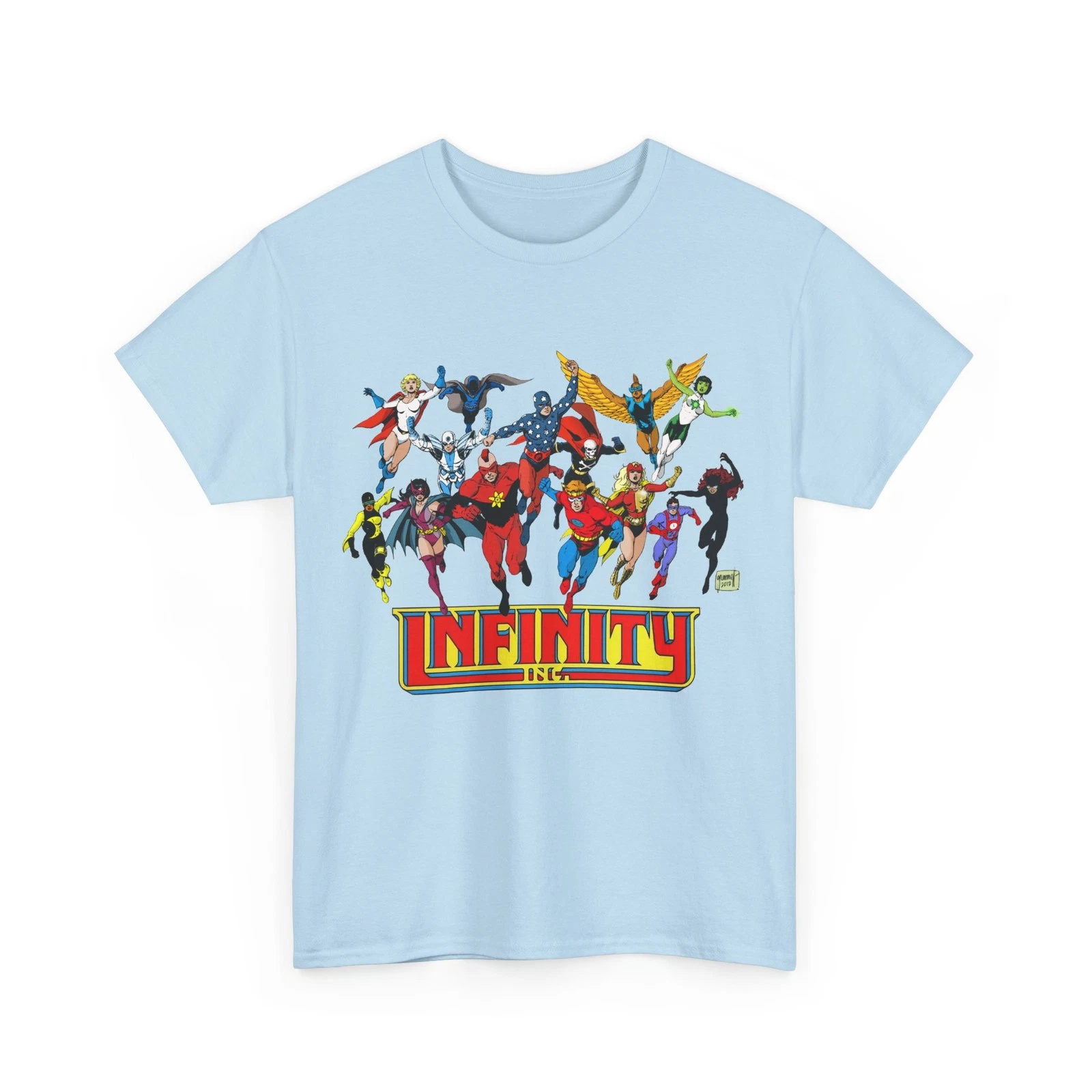 Infinity Inc Shirt - Tom Grummett Art - Jade, Obsidian, Huntress - DC Comics