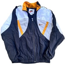 Vintage 90s Nike Windbreaker Jacket Unisex  Sz L 12-14  White/Yellow